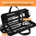 LMETJMA 20Pcs BBQ Grill Tools Set Stainless Steel Heavy Duty Grilling Accessories Kit Grill Utensils Set with Canvas Bag JT49 4