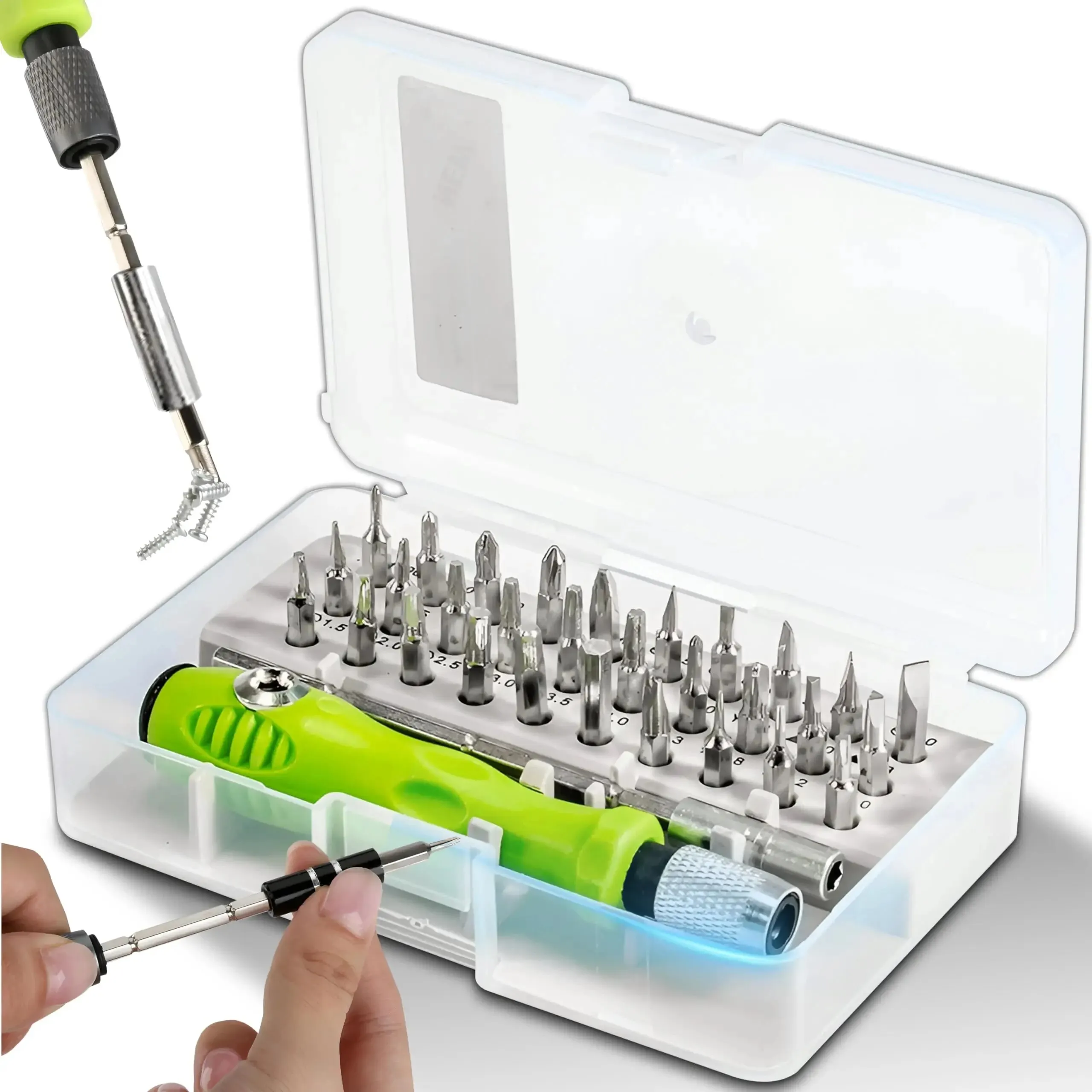 Mini 32-in-1 Precision Screwdriver Set Magnetic Phillips Bits Multifunctional Hand Repair Tool Kit for Phone Watch Glasses PC Mini 32-in-1 Precision Screwdriver Set Magnetic Phillips Bits Multifunctional Hand Repair Tool Kit for Phone Watch Glasses PC