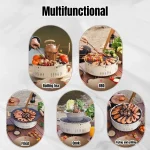 Portable Barbecue Grill Korean Charcoal Stove Stainless Steel Split BBQ Stove Round Non-stick Barbecue Rack For Outdoor Camping 4