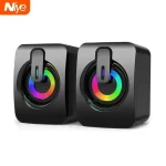 New PC Sound Box HiFi Stereo Speakers with USB Wired Microphone and LED Light for Desktop Wholesale Subwoofer