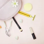 24k Gold Face Lift Bar Roller Vibration Slimming Massager Facial Stick Facial Beauty Skin Care T Shaped Vibrating Tool with Bag 6