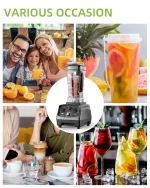 BioloMix 3HP 2200W Heavy Duty Grade Timer Blender Mixer Juicer Fruit Food Processor Ice Smoothies BPA Free 2L Jar 6
