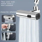 Kitchen Waterfall Three-mode Universal Swivel Extension Faucet Splash-proof Nozzle Sink Multi-function 2
