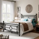 HOOMIC 14 Inch Metal Platform Bed Frame, Vintage Victorian Style, Wrought Iron Headboard and Footboard 2