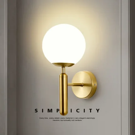 Modern Wall Lamp Simple Living Room Bedroom Wall Mounted Lampshade Iron Material Lighting Fixture