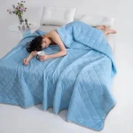 Cooling Silk Summer Quilt – Machine Washable Air Conditioning Blanket for Single & Double Beds, Ultra-Cool Comfort