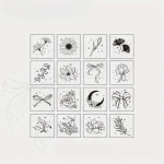 16pcs Wooden Rubber Stamp Set, Vintage Floral Botanical Stamps For Scrapbooking, Journaling, DIY Craft Stationery 5