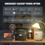 Portable Power Station 1000W, 999Wh Solar Generator, 110V Pure Sine Wave AC Outlets, 60W USB-C PD Fast Charging, 10, Customized 3