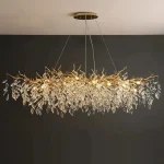 2025 Luxury Gold Crystal LED Chandeliers Living Dining Room Bedroom Lighting Lustre Ceiling Pendant Lamps Indoor Villa Lights Fi 5