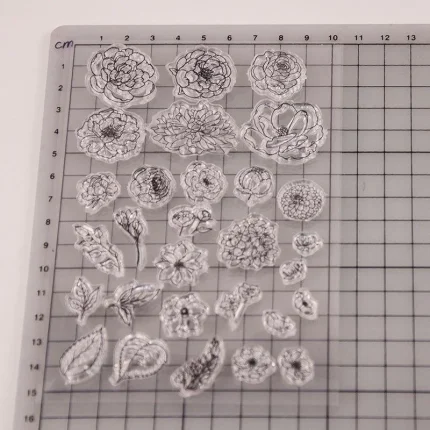 DIY Flowers Floral Transparent Rubber Clear Stamp Scrapbook Photo Album DIY Card Making Clear Stamps