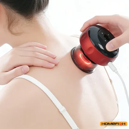 2-in-1 Heating & Gua Sha Cupping Massager, Intelligent Vacuum for Deep Fascia Release on Back Neck Massager