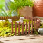 1pc Mini Fence, Garden And Bonsai Decoration Fairy Tale Garden Fence Wooden Decoration, DIY HandicraftProject Mini Picket Fence 6