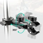 Camera Double Clip Crab Clamp For GoPro Motorcycle Bicycle Handlebar Clip Bracket For Insta360 One X2 X3 Sports Camera Accessory 5