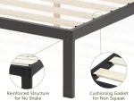 DDPNKL Metal Bed Frame 16 Inch, Heavy Duty Bed Frame with Wooden Slats, 16 Inch Mattress Foundation/No Box Spring Needed 3