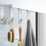 Stainless Steel Over Glass Door Shower Door Back Shower S-Shape Towel Hooks Bathroom Bathrobe Hanger Holder Rack 4