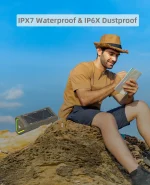 MLOVE P3 Outdoor Bluetooth Speaker, 40W Output Power Bluetooth 5.3 Speaker ,Stereo Sound IPX7 Waterproof,Micro SD Card,RGB Light 6