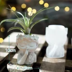 Pretty Girl Flower Pot Cement Silicone Molds Resin Candle Holder Vessel Plaster Concrete Mold for Indoor Planters Creations 5