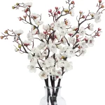 1pc Artificial Flowers Spring Plum Blossom Peach Branch Silk Flowers Home Wedding Party Decoration Christmas Wreaths Accessories