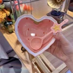 Strawberry Ramen Bowls and Spoons Creative Ceramics Anti-scald Instant Noodle Bowl Cute Strawberry Bowl Pretty Bowl 4
