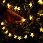 LED Solar Star String Lights Outdoor Waterproof Solar Powered Fairy Lights for Patio Garden Yard Porch Christmas Wedding Decor 2