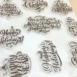 Alinacutle CLEAR STAMPS Christmas Sentiment Scrapbooking Card Album Paper Craft Rubber Roller Transparent Silicon Stamp 20102404 4