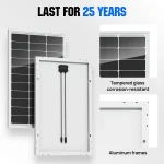 ECO-WORTHY 100 Watt Solar Panel 18 Volt Monocrystalline Solar Panel High Efficiency Module RV Marine Boat Caravan Off Grid 6