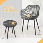 3 Piece Patio Bistro Set All Weather Heavy Duty Table and Chairs Set of 2 Black 4