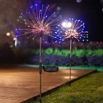 HOMEFISH NEW 200LEDs Solar Fireworks Lights Outdoor Waterproof Garden Lights 8 Lighting Modes with Remote Control Decoration 3