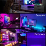 LED Strip Light Bluetooth 3/5/10M SMD5050 5V RGB Lights Flexible LED Lamp Tape Ribbon Self-adhesive TV Desktop Diode Decoration 3