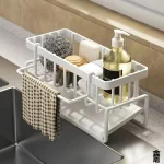 Compact Tap-Mounted Spice Shelf – Sink Organizer with Drainage Rack – Space-Saving Kitchen Storage for Utensils/Accessories 5
