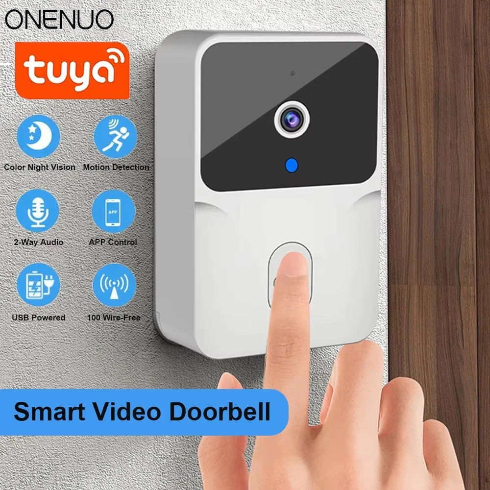 Tuya WiFi Video Doorbell Wireless HD Camera IR Alarm Security Smart Home Door Bell WiFi Intercom for Home Tuya WiFi Video Doorbell Wireless HD Camera IR Alarm Security Smart Home Door Bell WiFi Intercom for Home