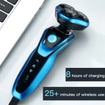 Electric Shaver Rotary Shaver Electric Razor Beard Trimmer Rechargeable Hair Cutting Shaving Machine Clipper for Men Waterproof 5