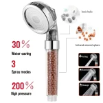 Functions High Pressure SPA Shower Head Water Saving Handheld Rainfall Bathroom Accessory Anion Filter Shower for Bathroom Decor 5