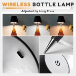 Wireless Bottle Table Lamp Touch Control of 3 Colors and Stepless Dimming Night Lamp For Bar Wine Bottles Decor Desk Lights 5