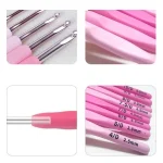 9pcs Crochet Hook Kit 2.5-6mm Ergonomic Soft Handle Aluminum Hooks Set with 8 Sizes for DIY Crafts Knitting Crocheting Supplies 6