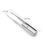 Stainless Steel Eyebrow Clip with LED Light Professional Lighted Eyebrow Tweezers Eyelash Brow Hair Removal Clamp Makeup Tools 6