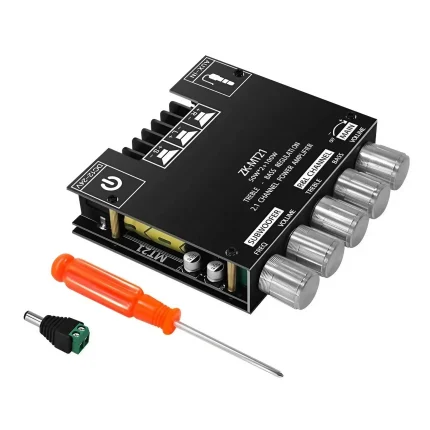 Bluetooth 2.1 Channel Power Amplifier - 50W×2+100W Subwoofer, 12V-24V Audio Module with Bass/Treble Control, DIY & Home Theater