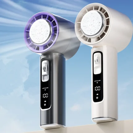 2024 New Semiconductor Refrigeration High-speed Handheld Electric Fan 4000mAh USB Portable Rechargeable Outdoor Small Fan
