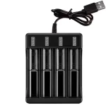 18650 Battery Charger Black 1 2 4 Slots AC 110V 220V Dual For 18650 Charging 3.7V Rechargeable Lithium Battery Charger 6