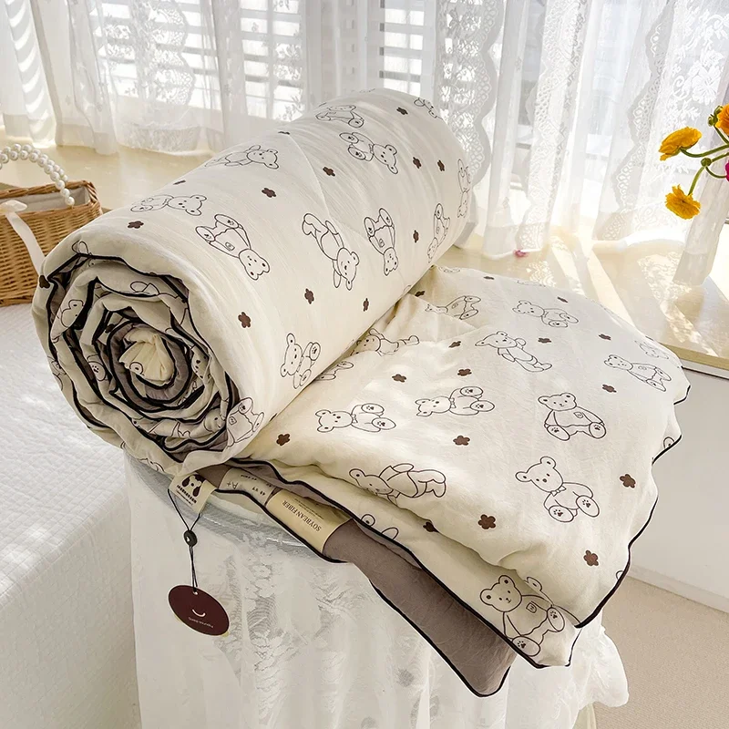 Washed Double Gauze Spring Summer Quilt Queen Grade A Lightweight Comforter Soya Fibre Filling Soft Breathable Summer Blanket Washed Double Gauze Spring Summer Quilt Queen Grade A Lightweight Comforter Soya Fibre Filling Soft Breathable Summer Blanket