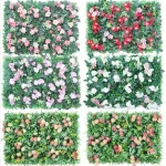 40x60cm  Green Artificial Plants Wall Panel Plastic Outdoor Lawns Carpet Decor Home Wedding Backdrop Party  Grass Flower Wall 3
