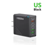 160W Multi Ports USB Type C Charger  Phone Charger Adapter For iPhone Samsung Xiaomi EU/US/UK Plug USB Wall Charger 4