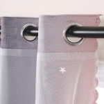 Gradient Double-Layer Perforated Curtains, Hollowed Out Stars, Children'S Room Shading Decoration, One Piece Set 6
