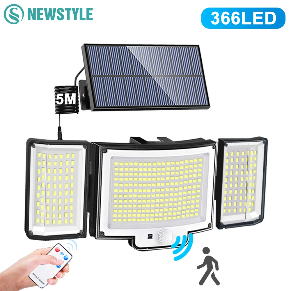 New 366LED Solar Outdoor Lights Solar Powered Security Light Motion Sensor 234LED Wall Light IP65 Waterproof Garden New 366LED Solar Outdoor Lights Solar Powered Security Light Motion Sensor 234LED Wall Light IP65 Waterproof Garden