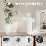 XIAOTREE Portable Mini Handheld Fan Small Pocket Fan USB Rechargeable Battery Fan Folding Cooling USB Hand Fan with Power Bank 4