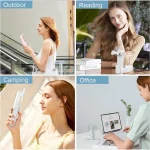 Portable Fan 2000mAh USB Rechargeable 3 Speed Mini Handheld Foldable Fan Hand Held Small Pocket Travel Fan with Handy Power Bank 5