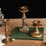 Vintage Taper Candle Holders - Antique Bronze Finish Resin Candle Sticks for Wedding, Dinner Party, Table Centerpiece Decor 5