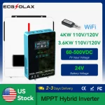 ECGSOLAX 3.6KW 4KW Hybrid Solar Inverter 24V 110/120V With MPPT 110A 120A Charging Controller Pure Sine Wave Hybrid Inverter