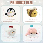 Animal sery Crochet Kit for Beginners Crochet Starter SET ,DIY Crochet Kit For Beginners,Crocheting Knitting Kit Step-by-Step 3
