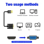 HDMI Male to VGA Male 0.5M 1M 2M 3M 5M 10M 1080P 60Hz HDMI Compatible Cable to VGA Adapter Digital to Analog for Computer Laptop 2